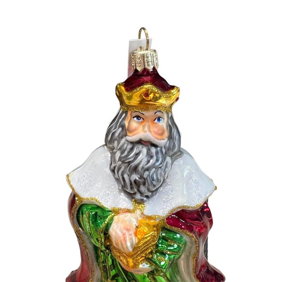 Glassware Art Studio Blown Glass Ornament Wise Man Hand painted Poland NIB - Picture 5 of 10